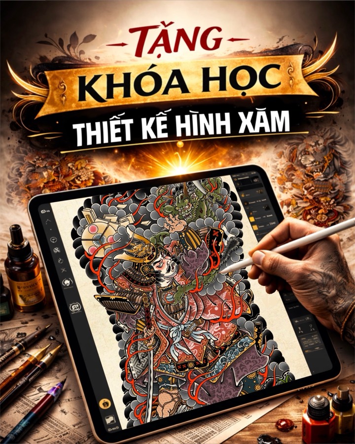 Quà tặng 3 — Khoá học video thiết kế hình xăm cơ bản trên Procreate